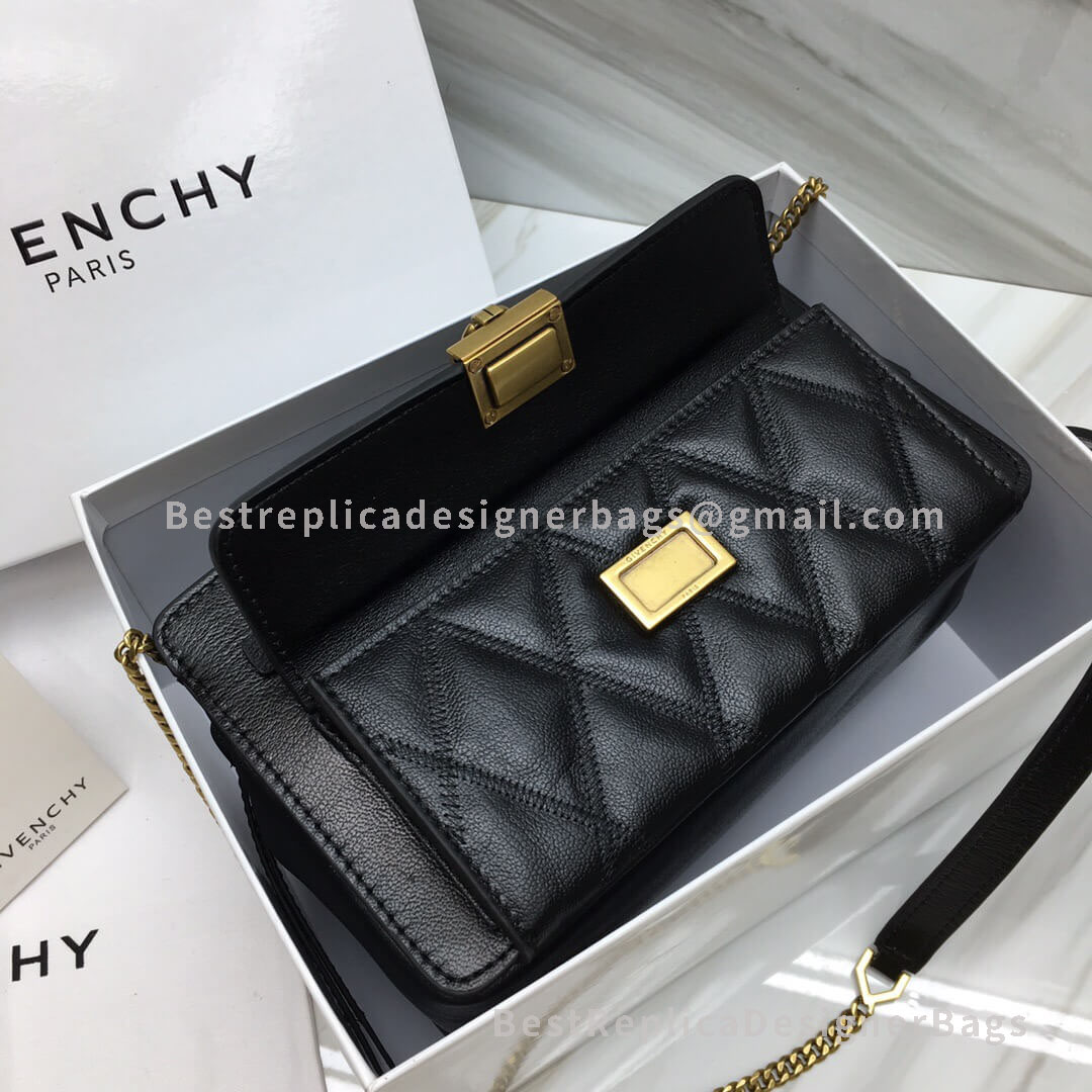 Givenchy Pocket Quilted Cowskin Leather Shoulder Bag Black GHW 29919